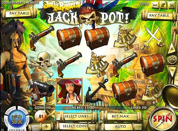 Corsarios y una caza del tesoro en jolly roger s jackpot