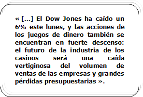 La depresion del mercado financiero esta afectando a los casinos americanos